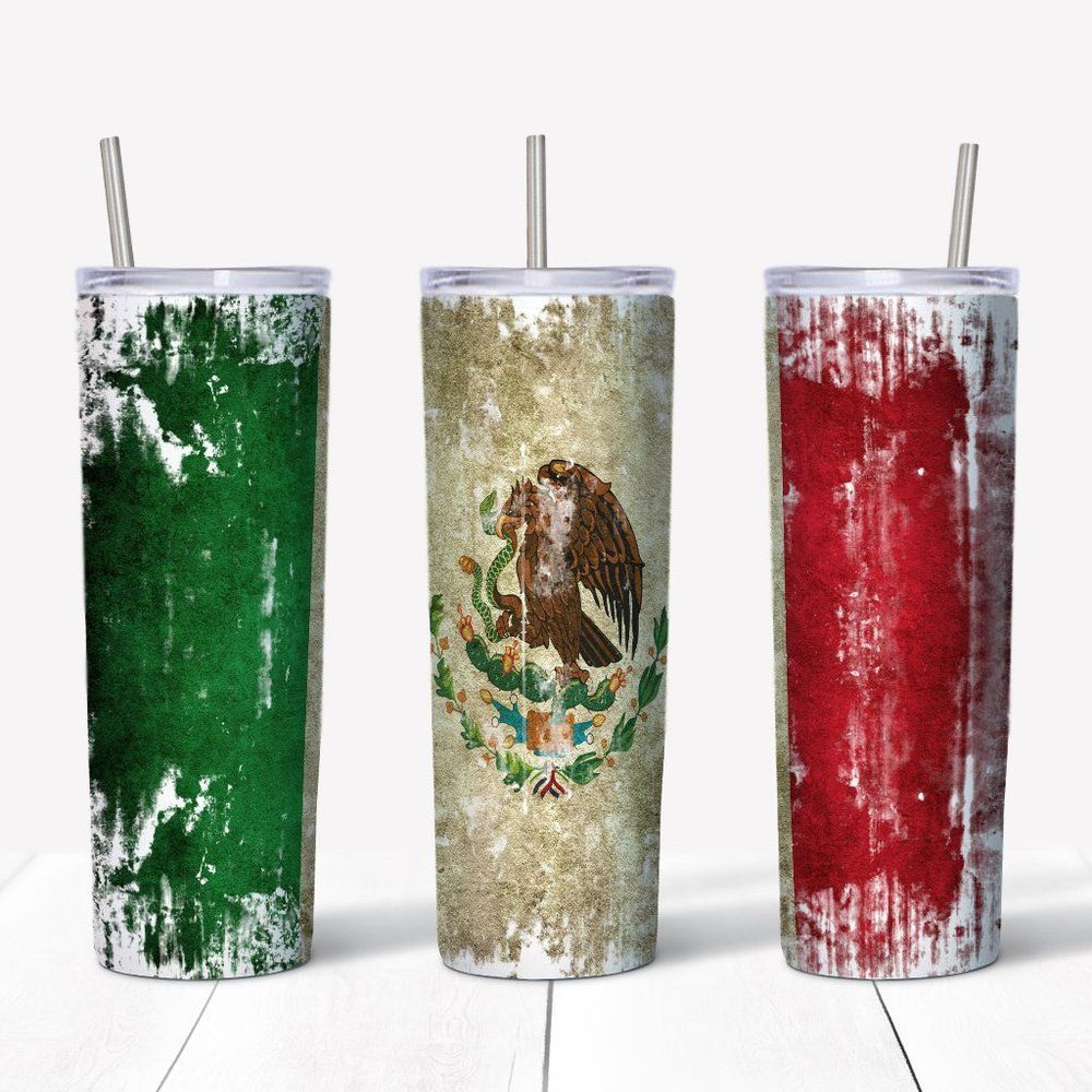 Custom 20oz Mexican Flag tumbler!